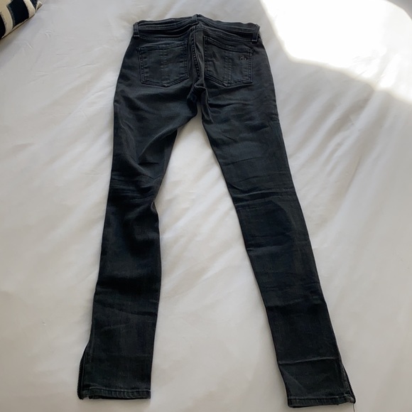 Worn Rag and Bone skinny jeans with zipper detailing - Picture 3 of 6
